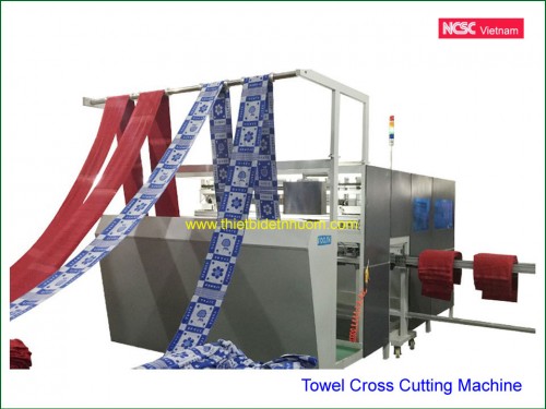 Towel hemming cross cutting machine