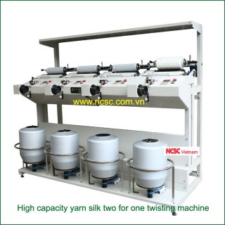 High capacity silk two for one twisting machine for yarn